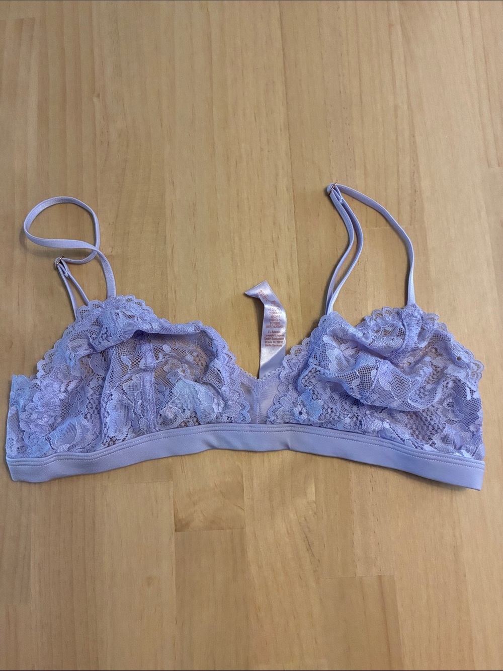 Savage X Fenty Lavender Lace Unlined Wireless Bralette Small